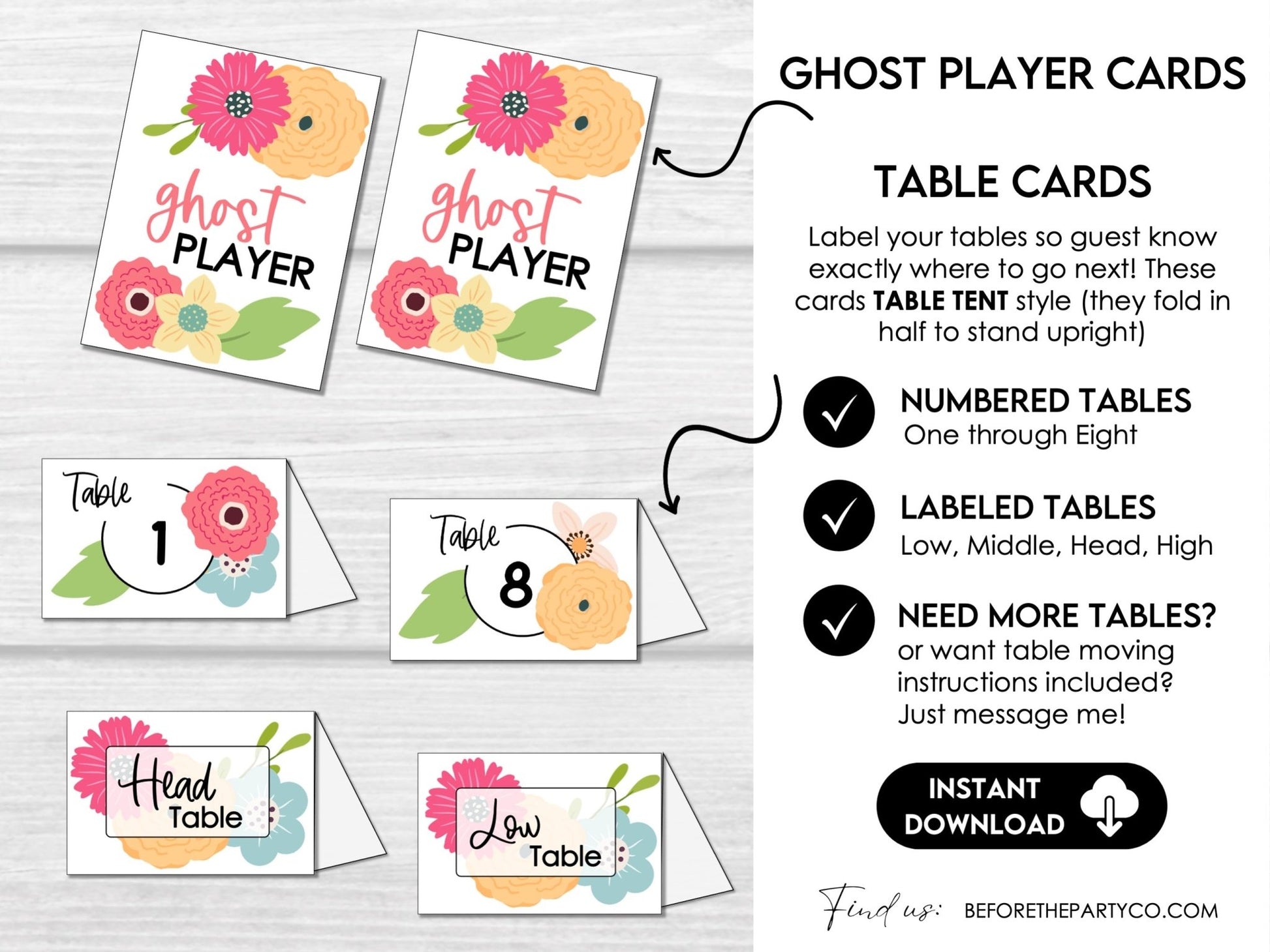 Hello Spring Floral Bunco Score Cards, April Bunco Score Sheets, Spring Bunco Invitation