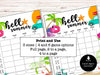 Hello Summer Bunco Score Cards - Beach Bunco Party Bunco Invitation, July, August Bunko - Before The Party