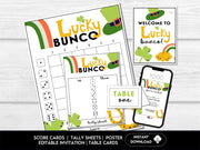 Leprechaun Lucky Bunco Score Card Printables - Tally Sheets and Invitations - Before The Party
