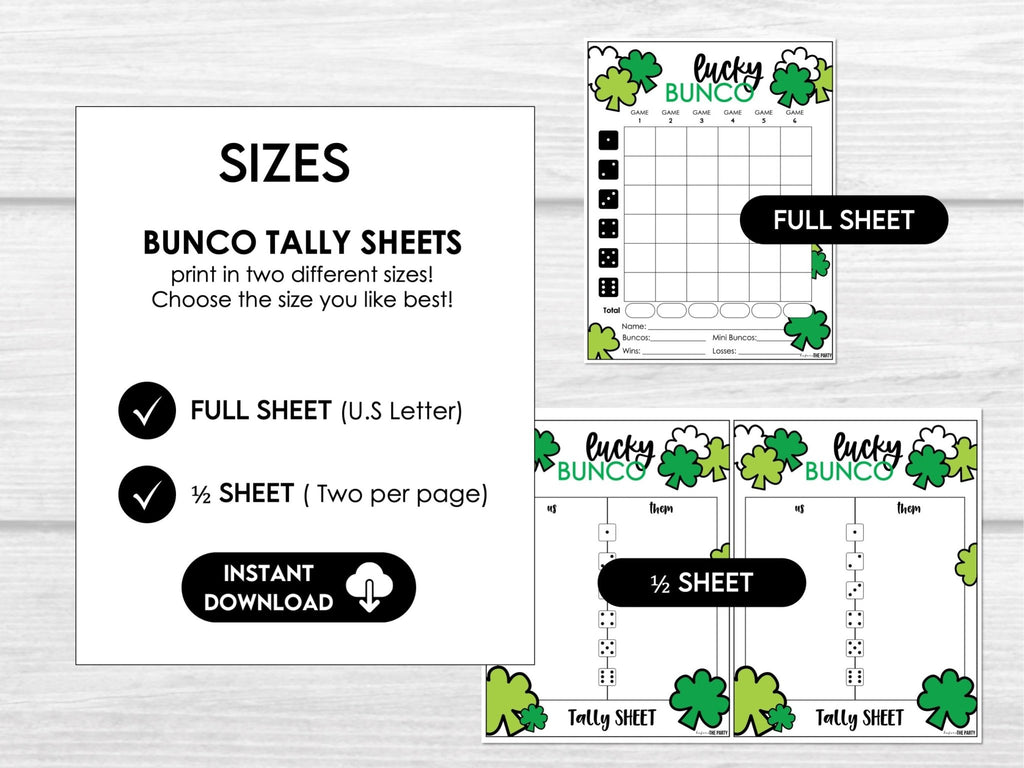 March Bunco Score Sheets - St. Patrick's Bunco, Lucky Bunco Printables - Before The Party