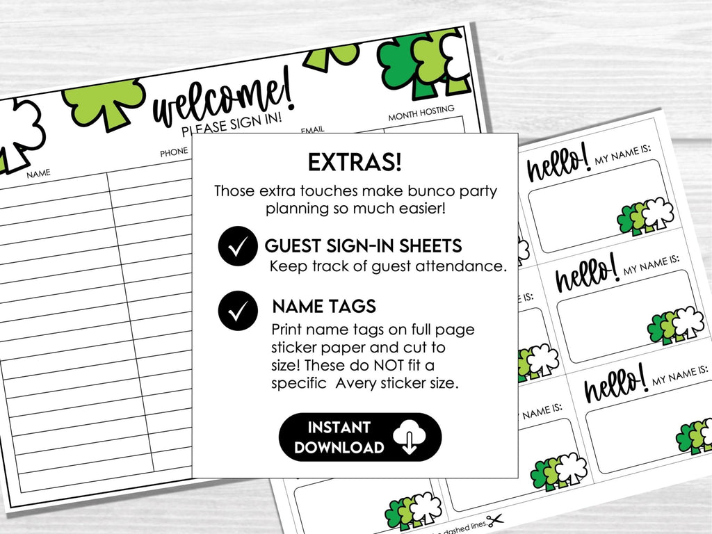 March Bunco Score Sheets - St. Patrick's Bunco, Lucky Bunco Printables - Before The Party