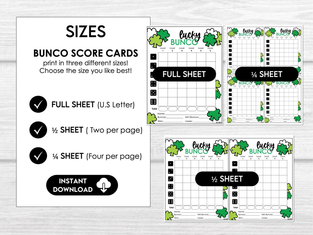 March Bunco Score Sheets - St. Patrick's Bunco, Lucky Bunco Printables - Before The Party