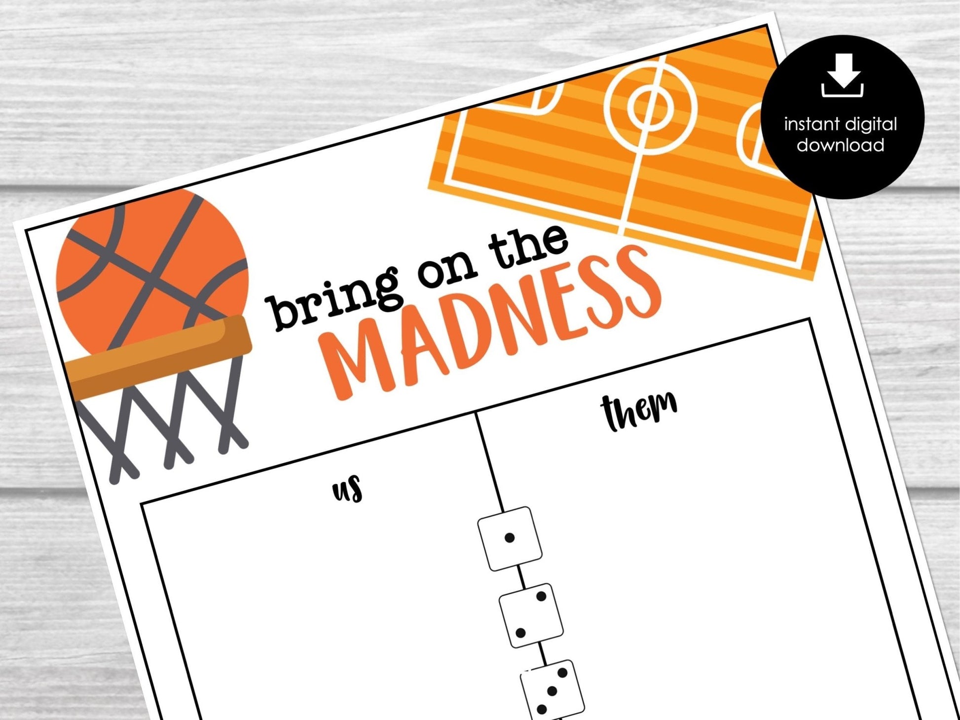 March Madness Bunco Score Sheets, Basketball Bunco, Sports Bunco Night Printable, Bunco Table Signs, Bunco Game Printable, Bunco Invitation - Before The Party
