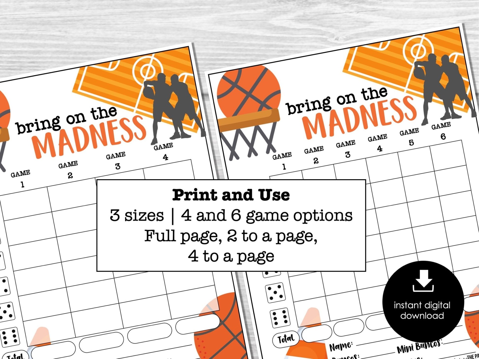 March Madness Bunco Score Sheets - Basketball Bunco Theme - Sports Bunco - Before The Party