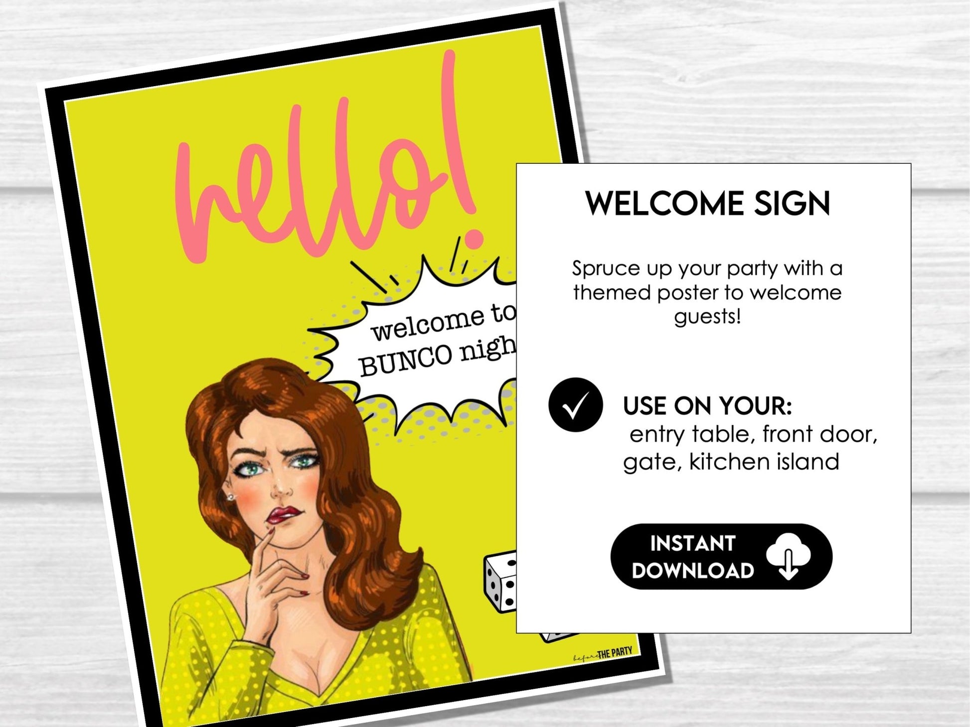 My Drinking Night Might Have a Bunco Problem! Funny Retro Bunco Score Card Instant Download