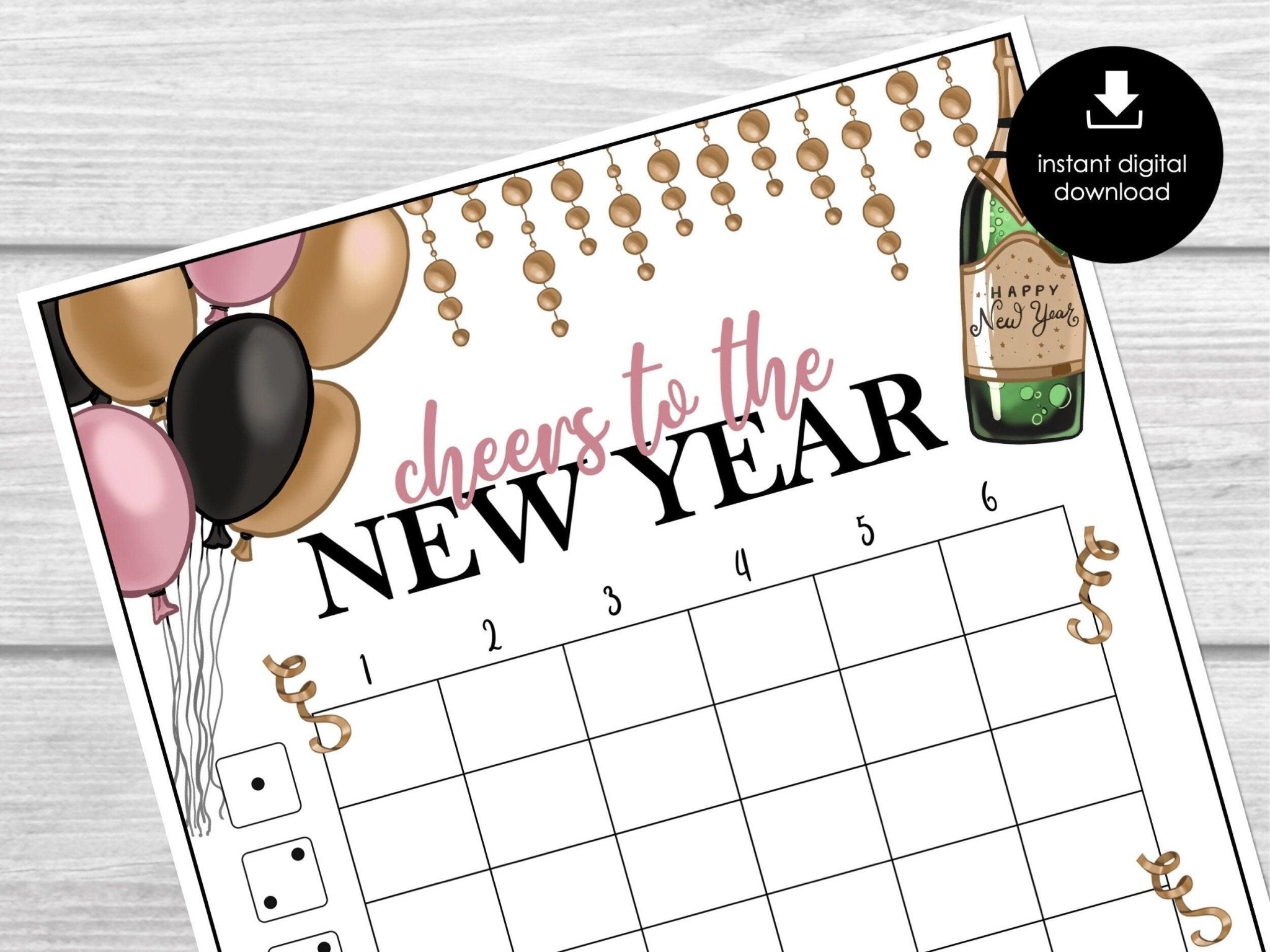 New Year's Eve Bunco Printable Score Sheets, New Year Party Bunco, Bun ...
