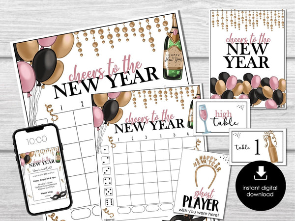 New Year's Eve Bunco Printable Score Sheets, New Year Party Bunco, Bunco Party Game, Bunco Game Party Printable, Fun Bunco Night, BUNKO Game - Before The Party