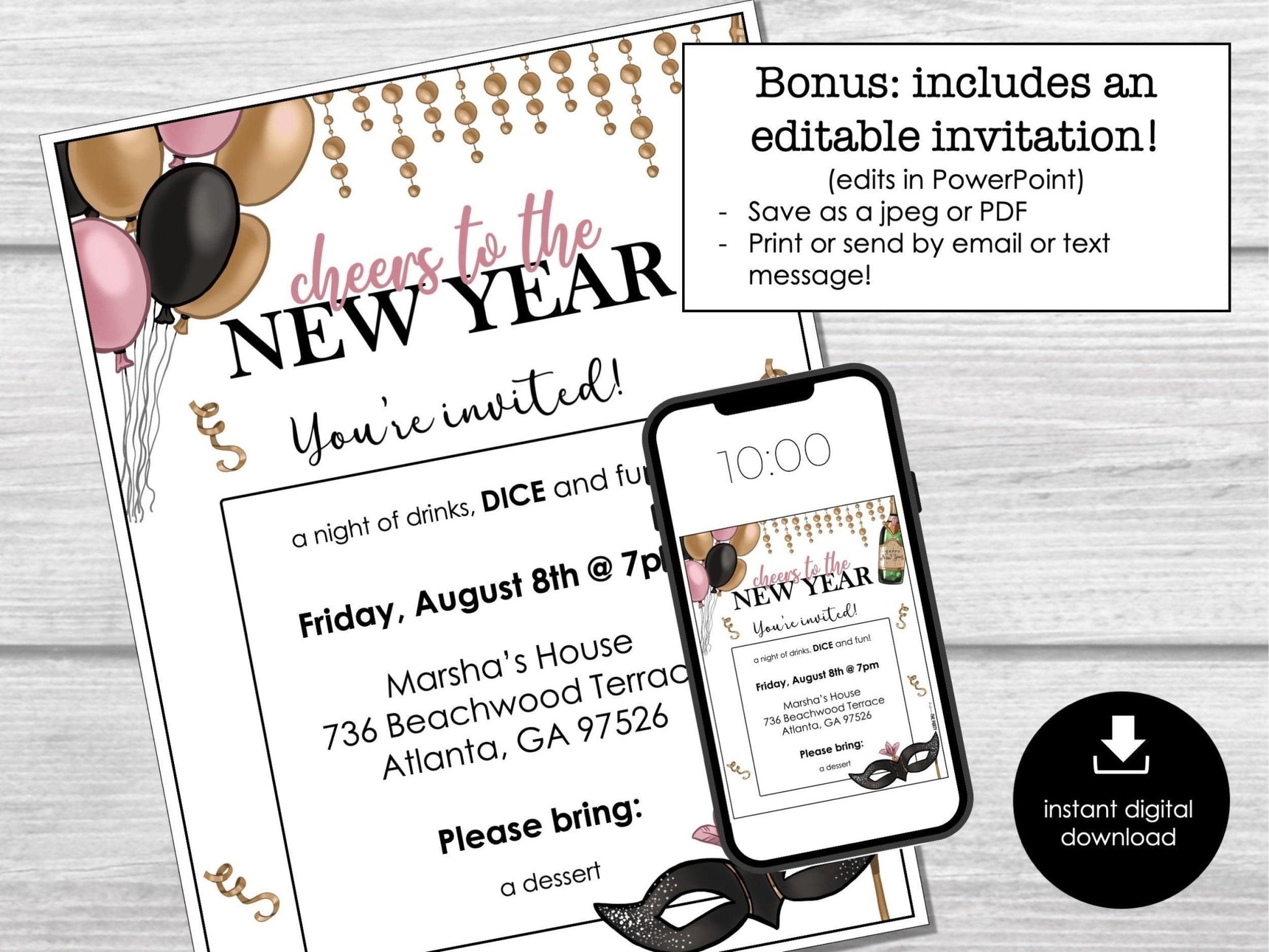 New Year's Eve Bunco Printable Score Sheets, New Year Party Bunco, Bunco Party Game, Bunco Game Party Printable, Fun Bunco Night, BUNKO Game - Before The Party