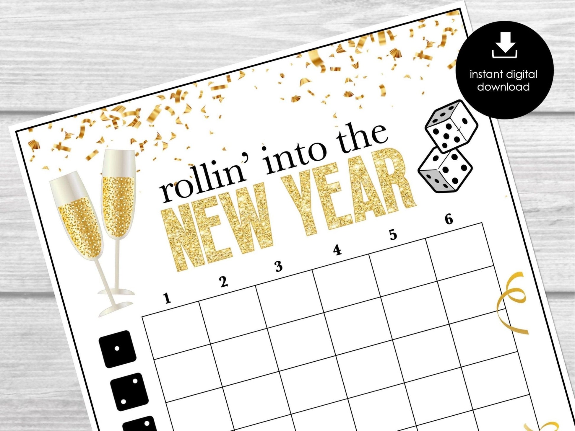 New Year's Eve Bunco Score Sheets, Bunco Score Sheets for Happy New Year Party, Bunco Party Game, January Bunco Game Party Printable, BUNKO - Before The Party