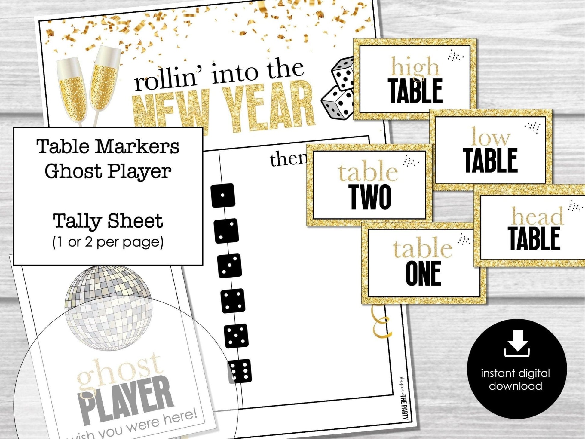 New Year's Eve Bunco Score Sheets, Bunco Score Sheets for Happy New Year Party, Bunco Party Game, January Bunco Game Party Printable, BUNKO - Before The Party