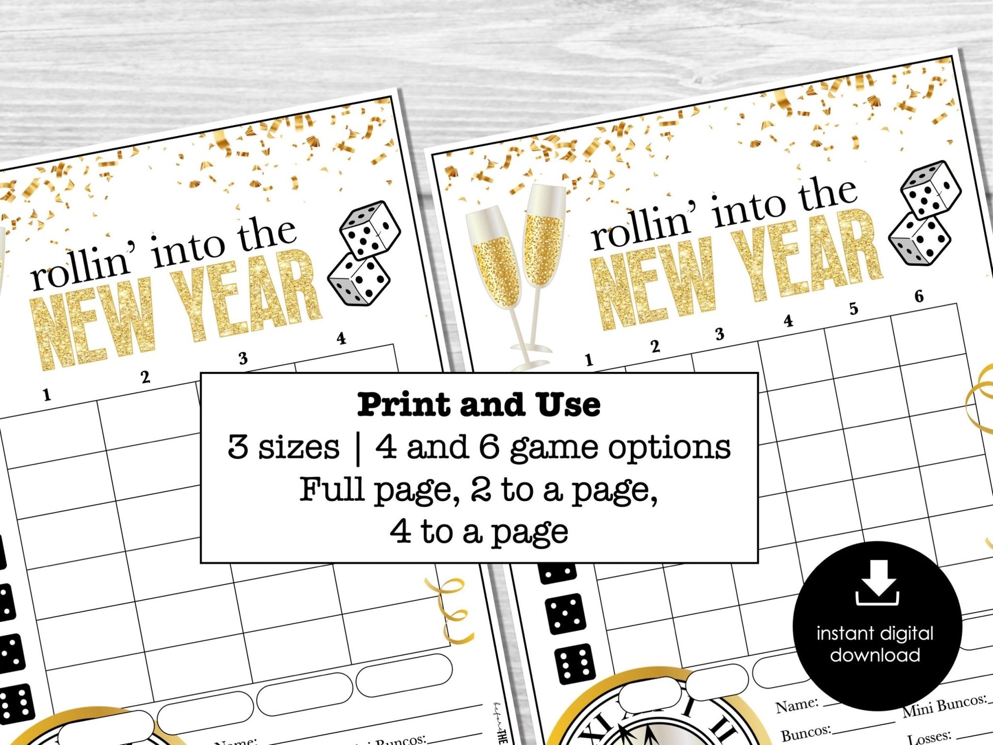 New Year's Eve Bunco Score Sheets, Bunco Score Sheets for Happy New Year Party BUNKO - Before The Party