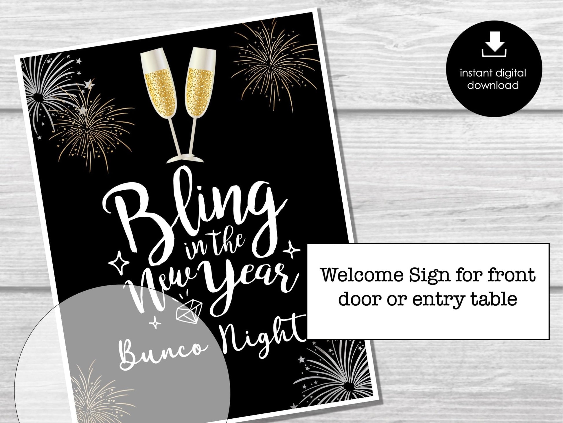 New Year's Eve Bunco Score Sheets, Bunco Score Sheets for New Year Party, Bunco Party