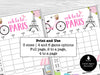 Night in Paris Theme Bunco Score Sheets, Bunco Night, French Bunco Party; Invitations, Table Cards - Before The Party