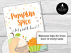 Pumpkin Spice Bunco Score Cards, Autumn Bunco Score Sheets, FALL Bunco Invitation - Before The Party