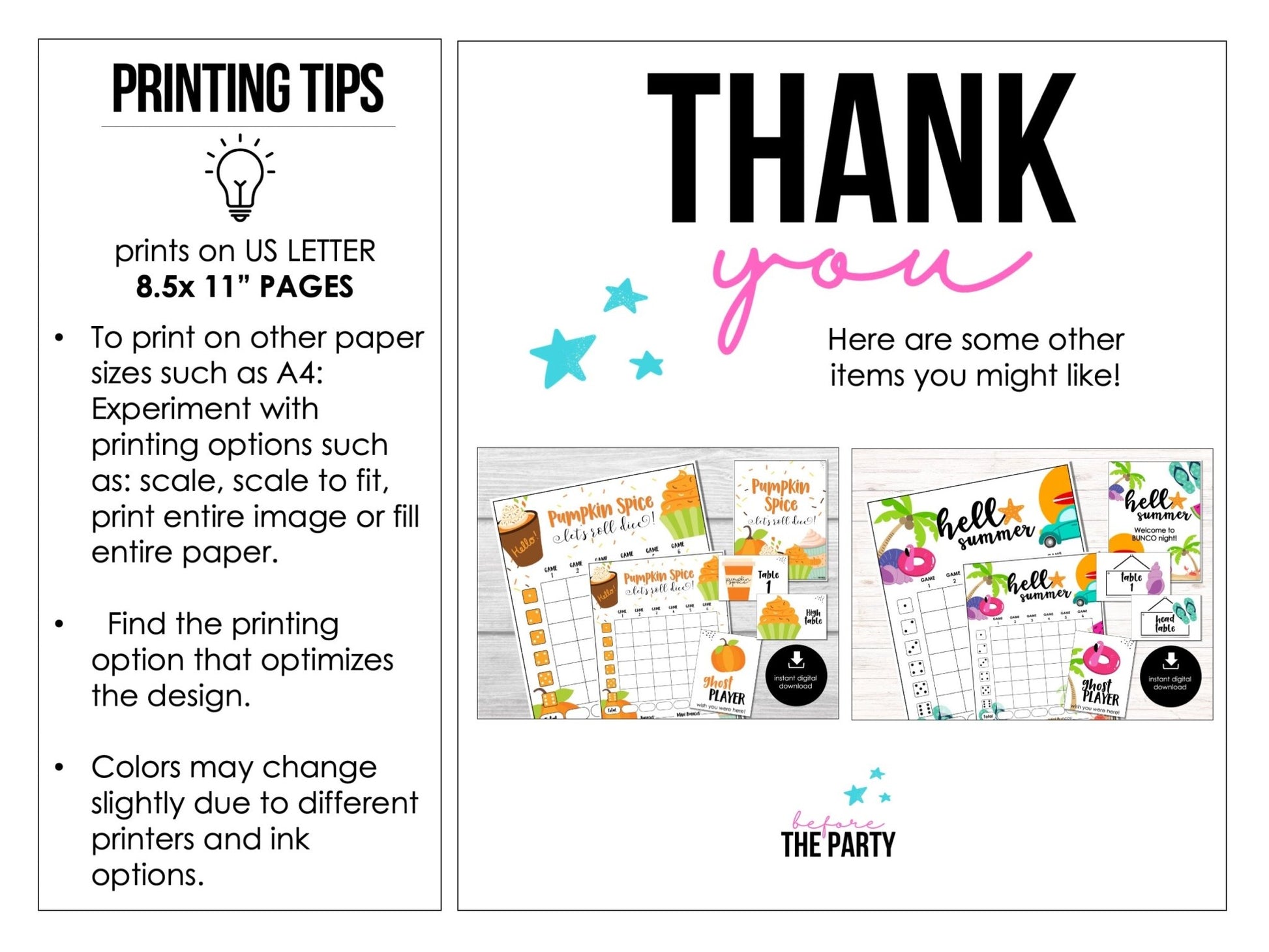 Retro Bunco Score Sheets - 50's Theme Vintage Bunco Invitations, Score Keeping Cards