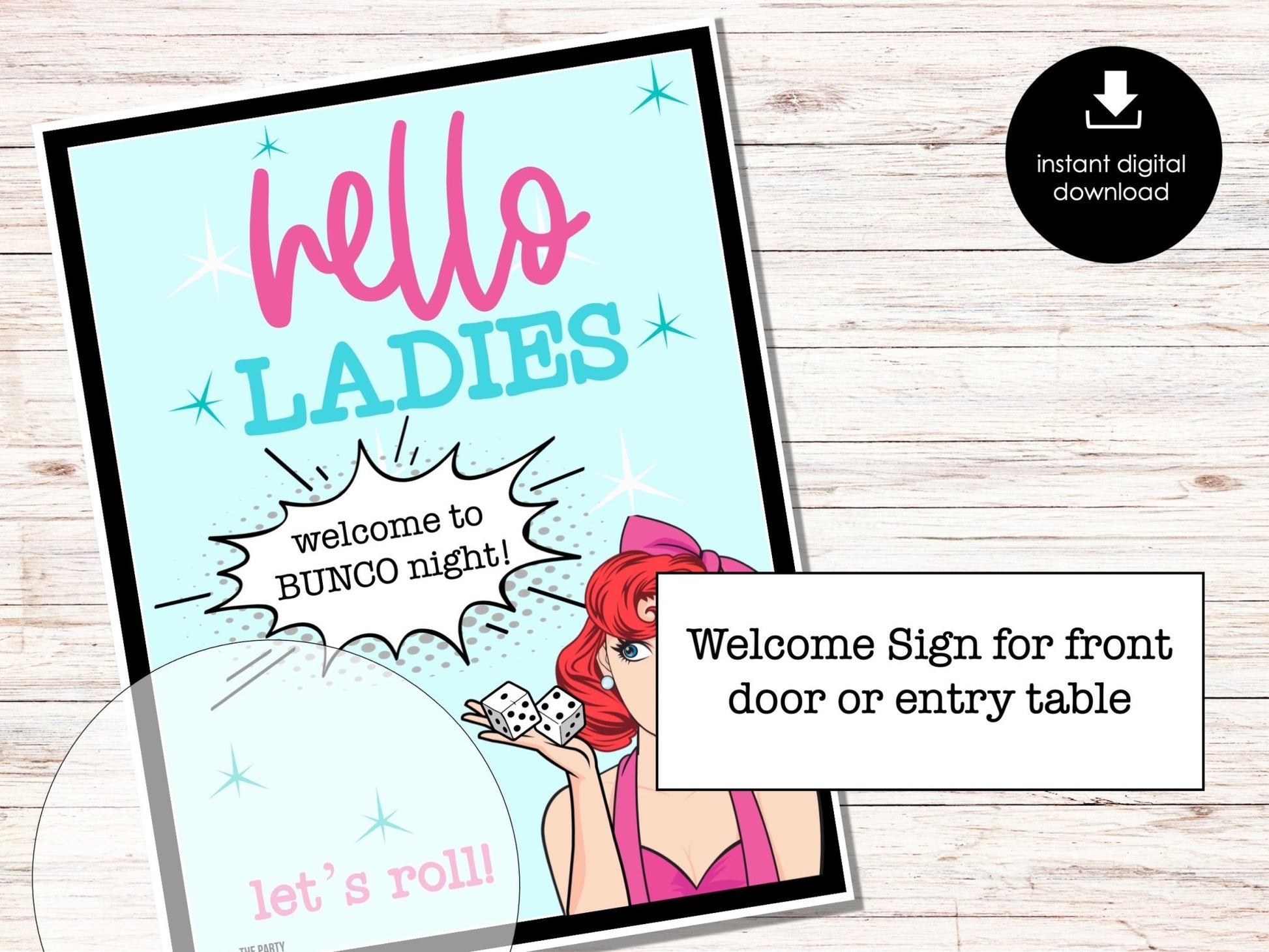 Retro Bunco Score Sheets - 50's Theme Vintage Bunco Invitations, Score Keeping Cards