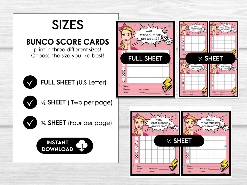 Retro Girls Bunco Score Sheets, What number are we on? Bunco, Bunco Printable, Vintage Bunco Table Markers, Funny Bunco Party, Ladies Night - Before The Party