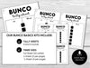 Simple Bunco Score Cards, Minimalist Neutral Bunco Score Sheets, Numbered Table Cards, Tally Sheets - 4 and 6 Game Rounds - No theme Bunco - Before The Party