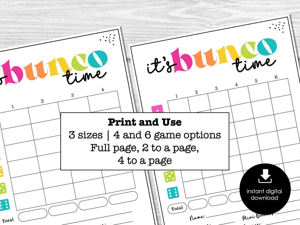 Simple Bunco Score Cards, Modern Bunco Invitation, NO Theme Bunco Night, Bunco Game Any Occassion Bunco - Before The Party