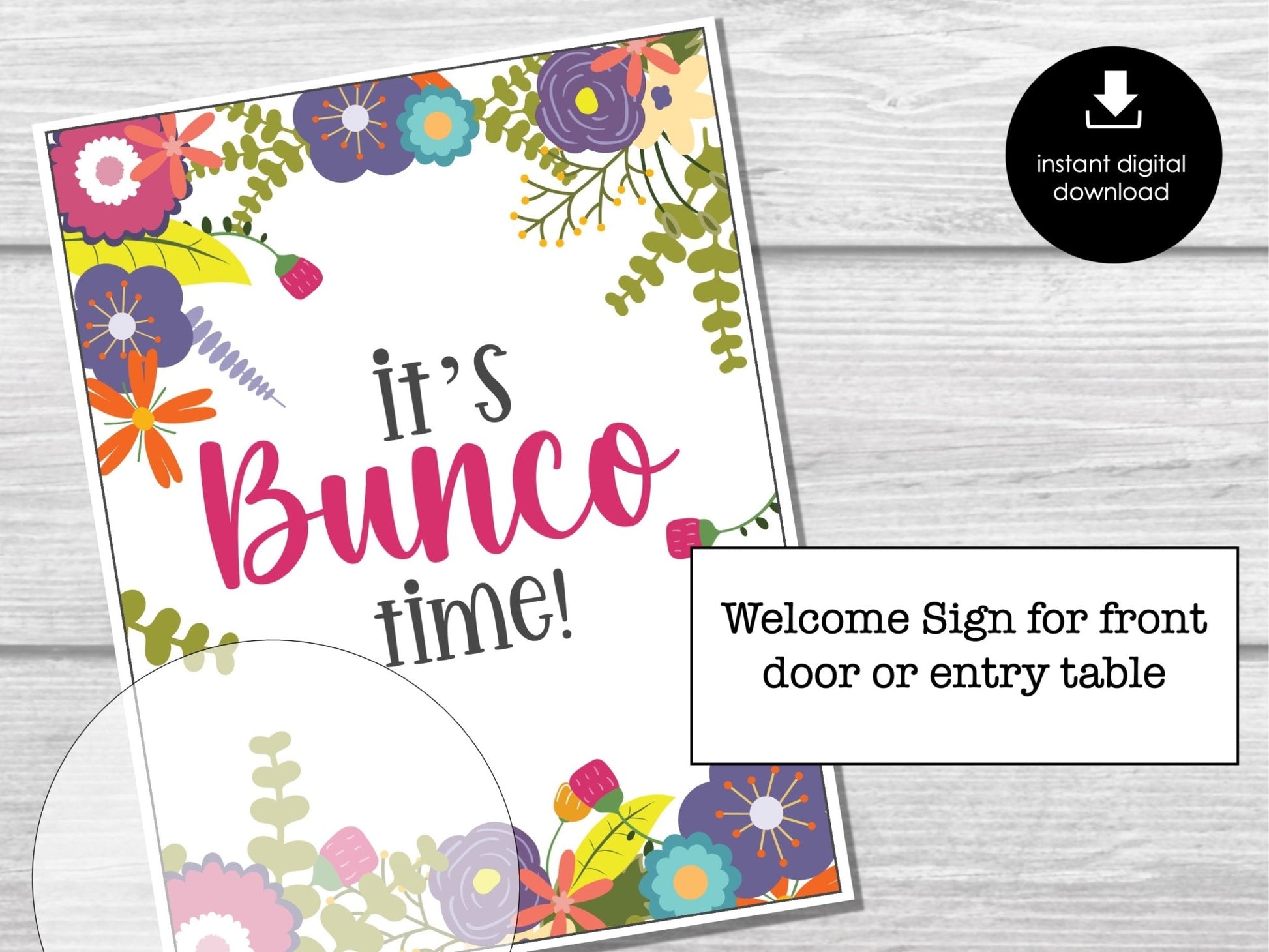 Spring Floral Bunco Score Cards- May Flower Bunco Table Cards, Tally Sheets, Bunco Printables - Before The Party