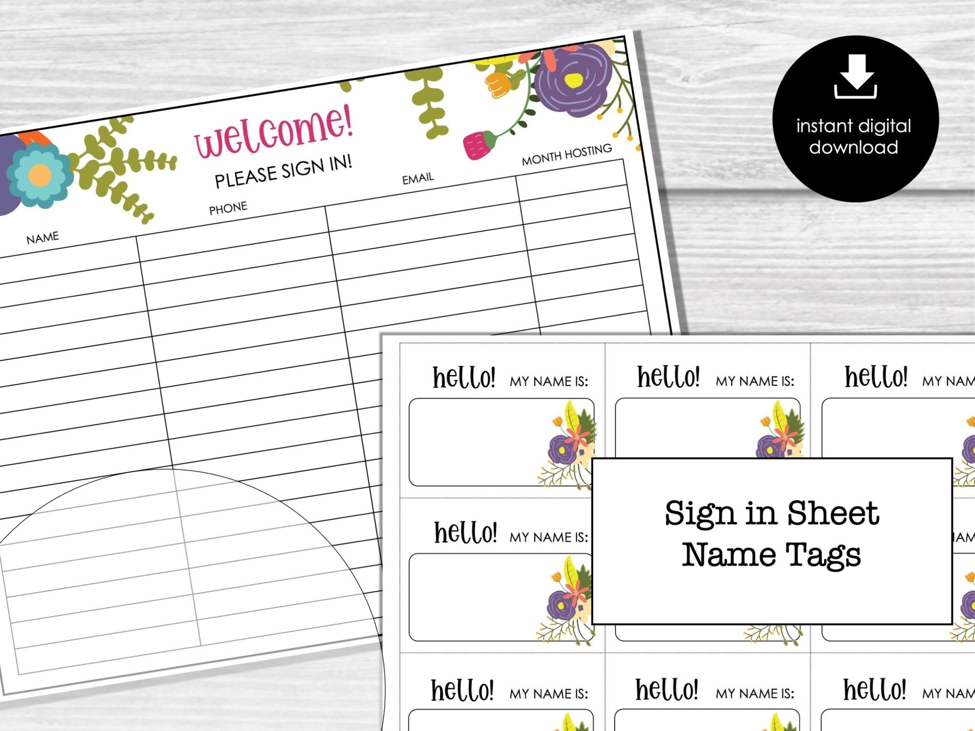 Spring Floral Bunco Score Cards- May Flower Bunco Table Cards, Tally Sheets, Bunco Printables - Before The Party