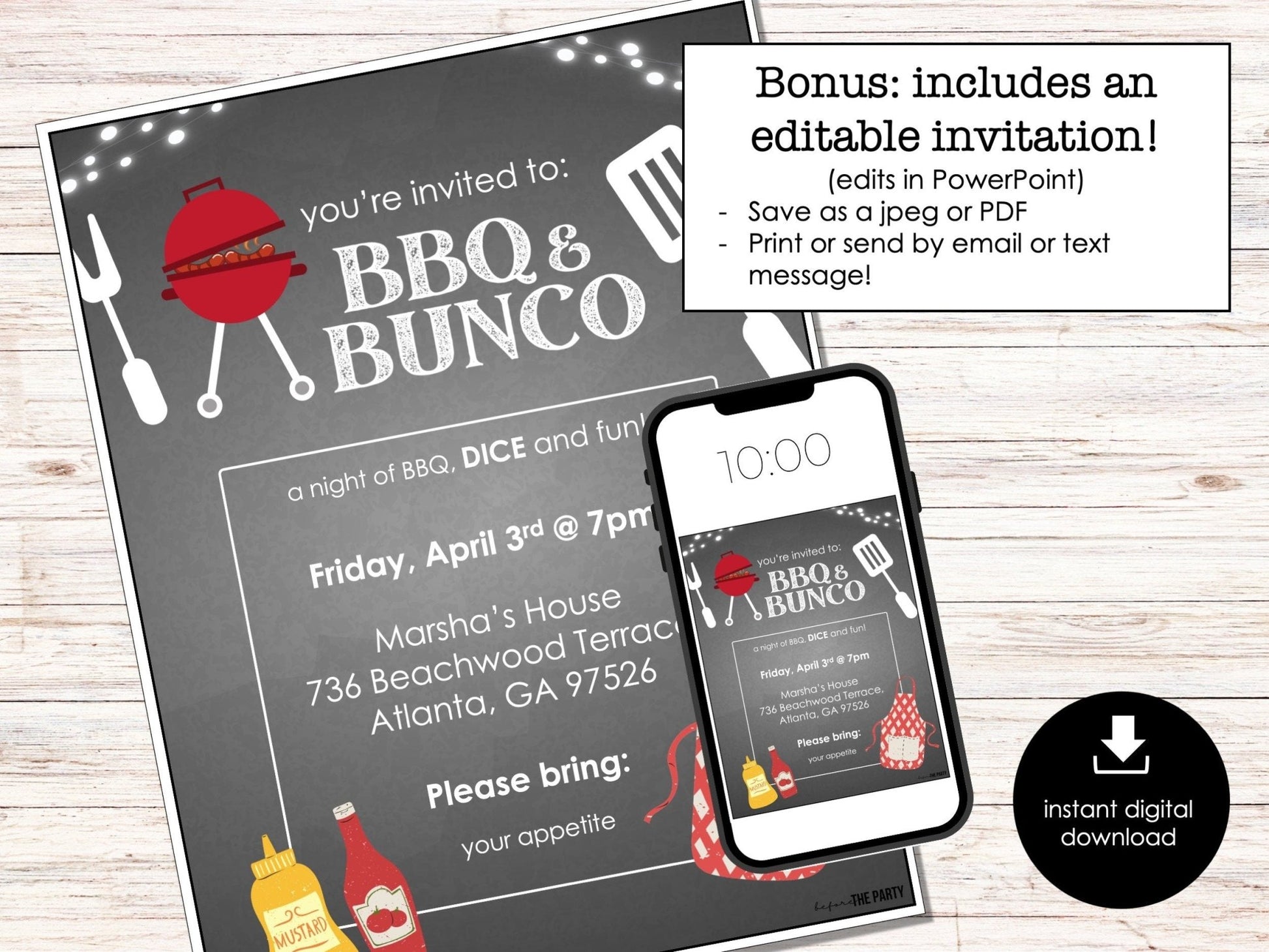 Summer Barbecue Bunco Score Cards, Outdoor Bunco Score Sheets, BBQ Bunco Invitation, Bunco Party Kit, July Bunco Night, August Bunco, BUNKO - Before The Party