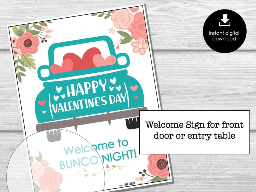 Valentine's Day Bunco Score Cards, February Bunco Score Sheets, Love Bunco Invitation, Hearts Bunco - Before The Party