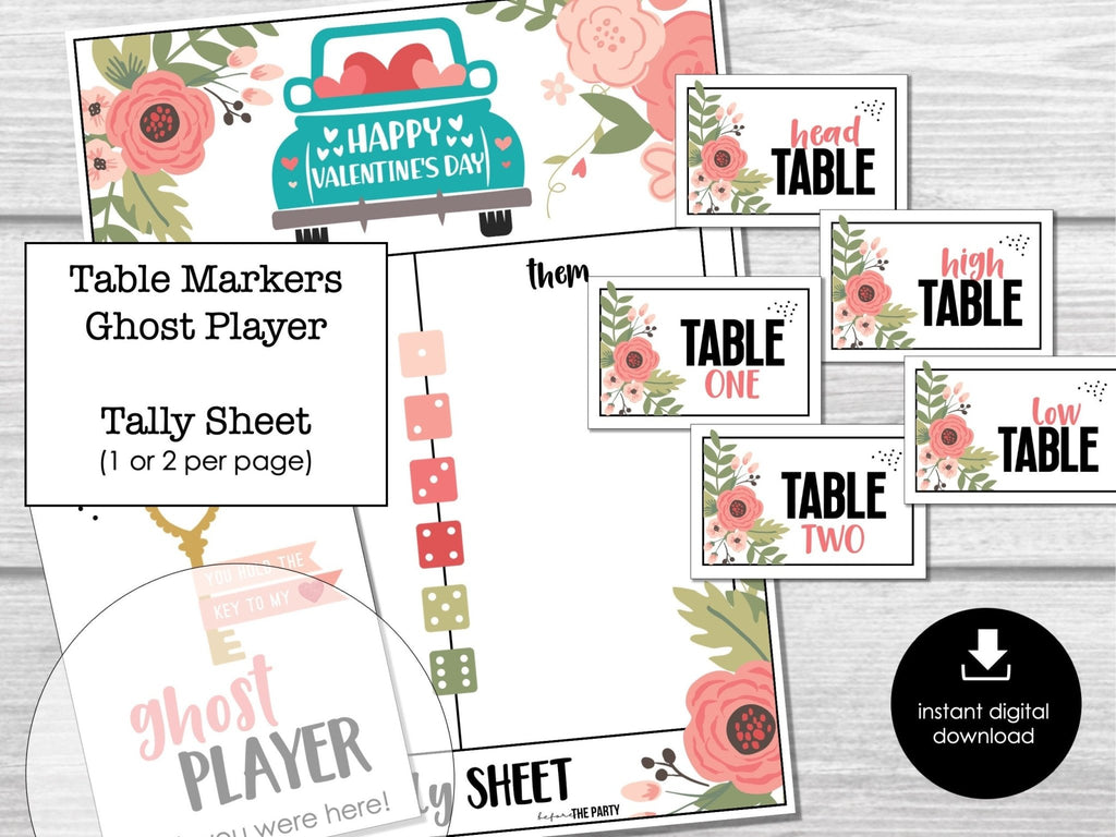 Valentine's Day Bunco Score Cards, February Bunco Score Sheets, Love Bunco Invitation, Hearts Bunco Party Kit, Galentines Bunco Night, BUNKO - Before The Party