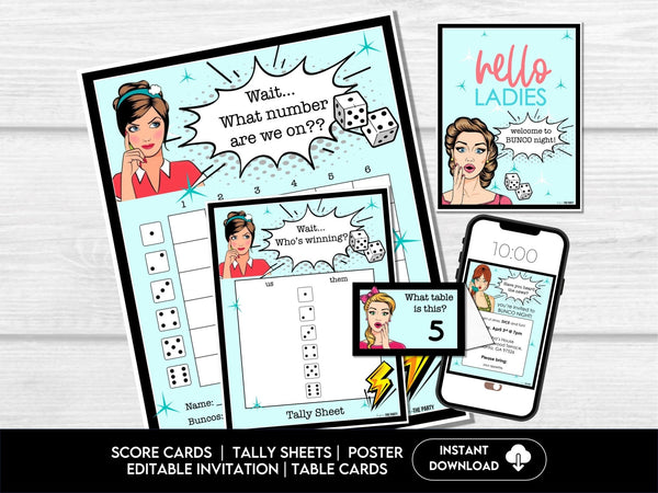 What number are we on? Retro Bunco Score Sheet Printables - Vintage Theme - Before The Party