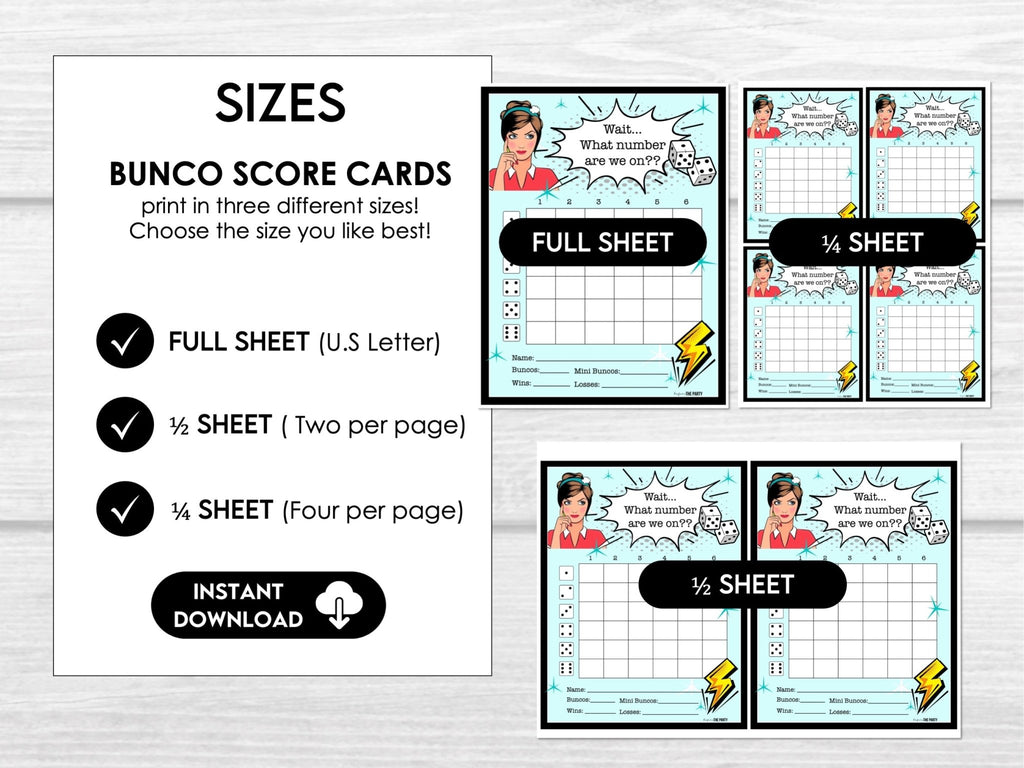 What number are we on? Retro Bunco Score Sheet Printables - Vintage Theme - Before The Party