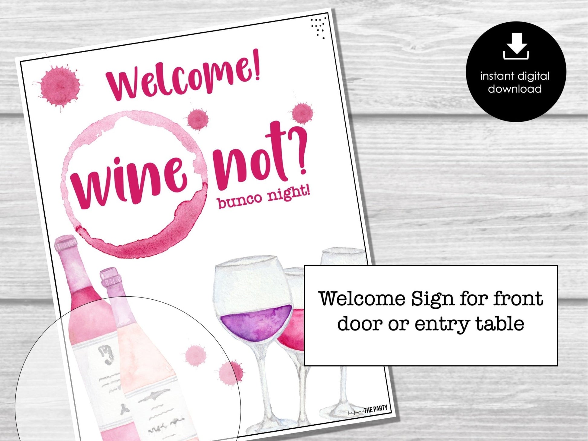 Wine Lovers Bunco Score Sheets, Funny Wine Bunco, Wine tasting Bunco Tally Sheets