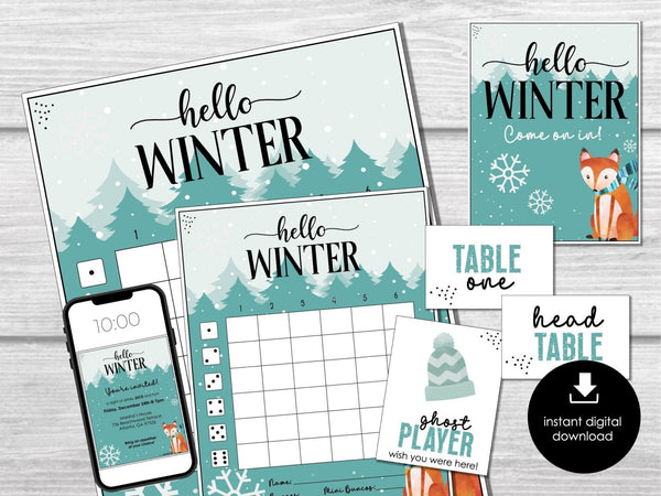 Winter Bunco Score Sheets, January Bunco Game, Snowflake Bunco Invitation, Fun Bunco Party Kit, Winter Bunco Set, Tally Sheet, Invitation - Before The Party